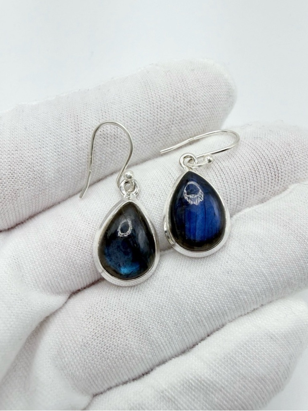 AAA Labradorite Teardrop .925 Sterling Silver Earrings